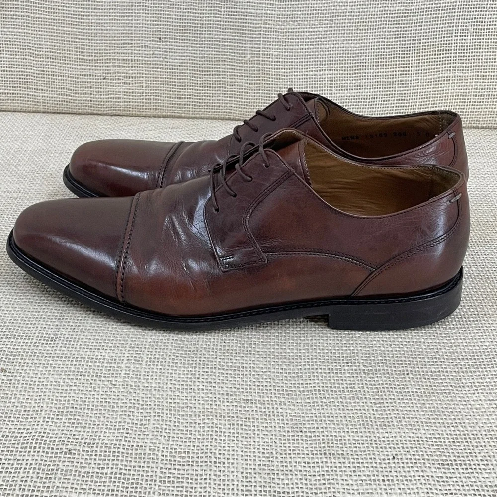 Florsheim Mens Brown Leather Cap Toe Derby Dress‎ Shoes 13159-208 Size 13 D